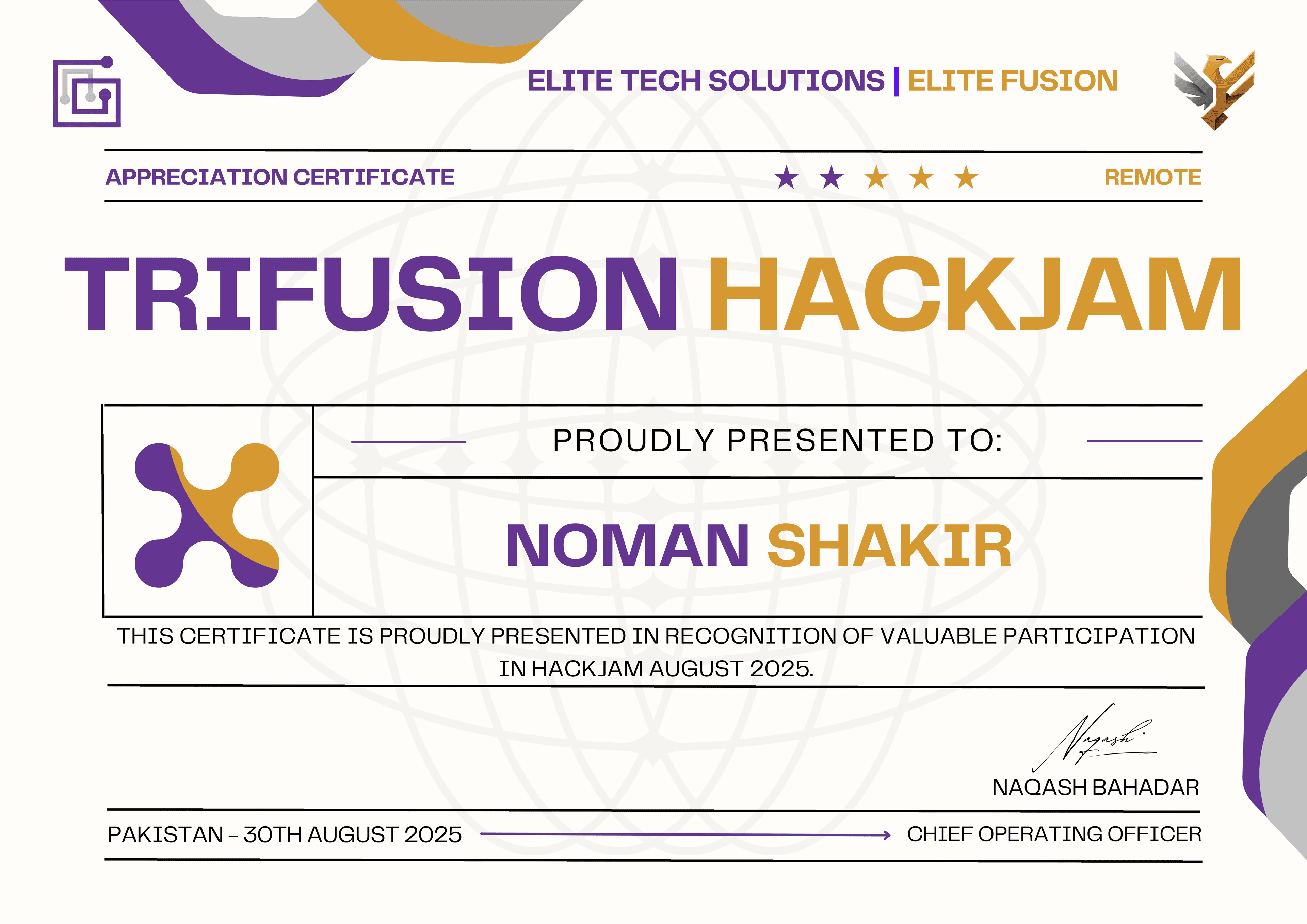 Trifusion HackJam - Elite Tech Solutions